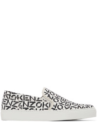 Kenzo Black White Logo Slip On Sneakers