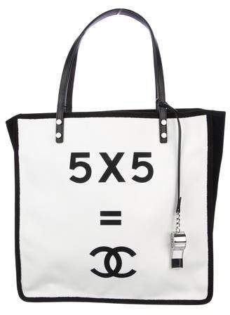 Chanel 5x5 Canvas Tote, $1,995, TheRealReal