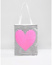BAN.DO Canvas Neon Heart Tote Bag