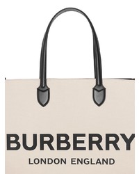 Burberry Logo Detail Cotton Blend Tote