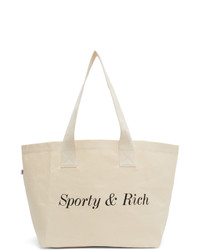 Sporty and Rich Off White Logo Tote
