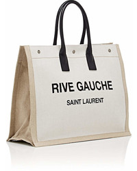 Saint Laurent Rive Gauche Large Canvas Tote Bag