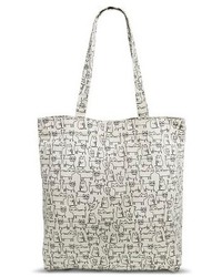 Mossimo Supply Co Cat Print Tote Handbag Canvasblack