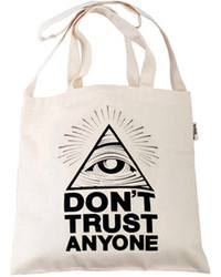Choies Triangle Eye And Text Print Shopper Bag