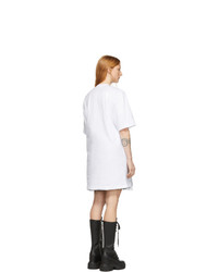 MSGM White Oversized T Shirt Dress