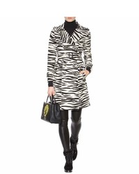 Burberry London England Printed Cotton And Silk Trench Coat