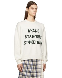 Acne Studios Beige Wool Logo Sweater