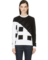 Kenzo Black White Corduroy Square Print Sweatshirt