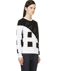 Kenzo Black White Corduroy Square Print Sweatshirt