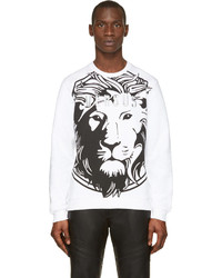 Versus Black White Lion Print Sweatshirt