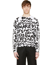 DSQUARED2 Black White Pop Art Sweatshirt