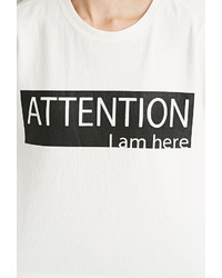 Forever 21 Contemporary Attention Graphic Textured Sweatshirt