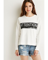 Forever 21 Contemporary Attention Graphic Textured Sweatshirt
