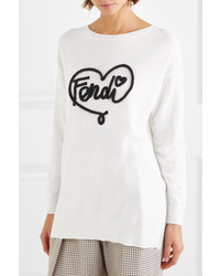 Fendi Embroidered Cashmere Sweater