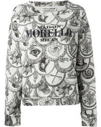 Frankie Morello Mixed Print Logo Sweatshirt