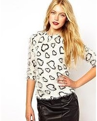 Lavish Alice Heart Print Sweater