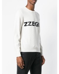 Z Zegna Logo Fine Knit Sweater