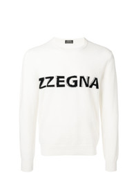 Z Zegna Logo Fine Knit Sweater