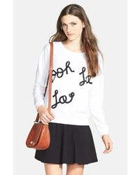 Love By Design Ooh La La Applique Sweatshirt White Large