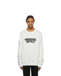 DOUBLE RAINBOUU Off White Weekend World Crewneck Sweater