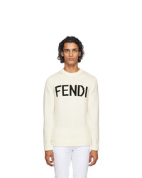 Fendi Off White Wool Logo Sweater
