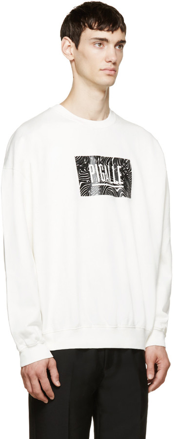 Rommelig kans mechanisch Pigalle White Wave Logo Sweatshirt, $140 | SSENSE | Lookastic