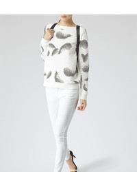 Reiss Starling Feather Print Quilted Sweatshirt
