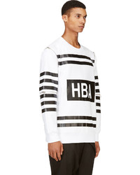 Hood by Air White Black Double Zip Sleeve Sweatshirt