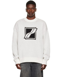 We11done White Jacquard Sweater