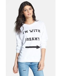 Wildfox Im With Dreamy Sweatshirt Clean White Medium