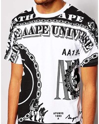 A Bathing Ape Aape By T Shirt With Dollar Bill Print