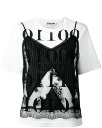 MCQ Alexander Ueen Printed Lace Detail T Shirt