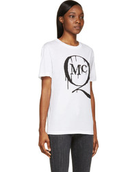 MCQ Alexander Ueen White Black Boyfriend Logo T Shirt