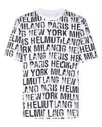 Helmut Lang All Over Logo Cotton T Shirt