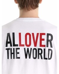 Love Moschino Allover The World Print Jersey T Shirt