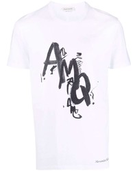 Alexander McQueen Amq Logo Print T Shirt