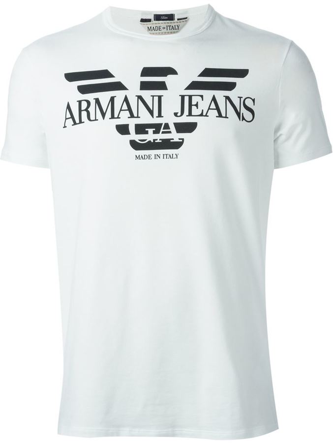 Transistor Fietstaxi Toevallig Armani Jeans Logo Print T Shirt, $107 | farfetch.com | Lookastic