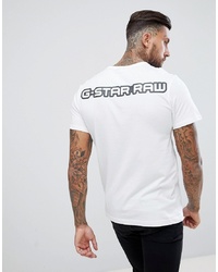 G Star Beraw Rodis Organic Cotton Logo Back Print T Shirt In White