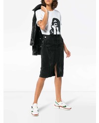 Calvin Klein Jeans Est. 1978 Black And White Printed Cotton Short Sleeve T Shirt
