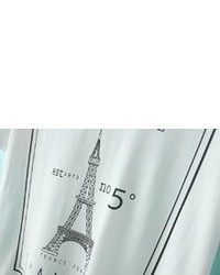 Black Eiffel Tower Print Dip Hem T Shirt