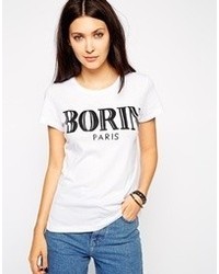 Black Score Borin Paris T Shirt White