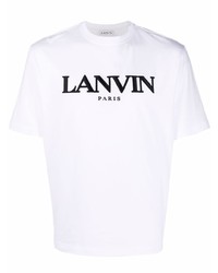 Lanvin Block Lettered Logo Print Crew Neck T Shirt