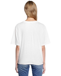 Saint Laurent Boyfriend Fit Logo Print Jersey T Shirt