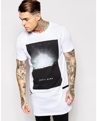 Asos Brand Super Longline T Shirt With Dark Horizon Print