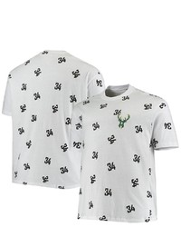FANATICS Branded Giannis Antetokounmpo White Milwaukee Bucks Big Tall Allover Name Number T Shirt At Nordstrom