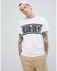 Brooklyn Supply Co. Brooklyn Supply Co T Shirt With Disobedient Print In White