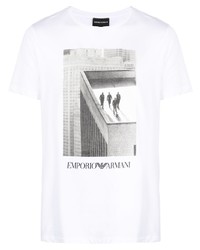 Emporio Armani Building Print Short Sleeved T Shirt