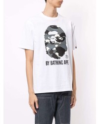 A Bathing Ape Camo Logo Print T Shirt