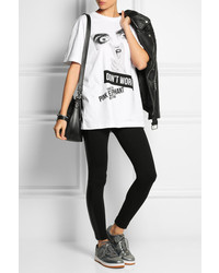 DKNY Cara Delevingne Printed Cotton Jersey T Shirt