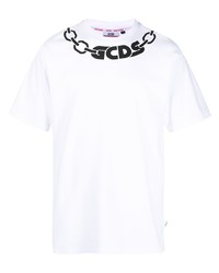 Gcds Chain Logo Print Cotton T Shirt